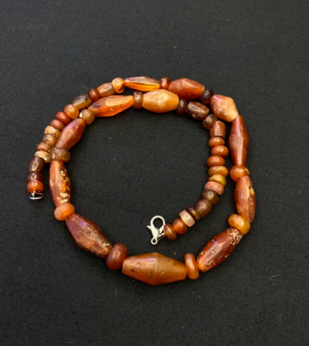 CARNELIAN African Mali Antique AGATE Beads Beaded Necklace
