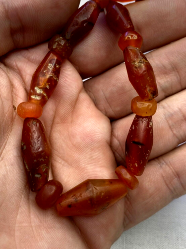 CARNELIAN African Mali Antique AGATE Beads Beaded Necklace