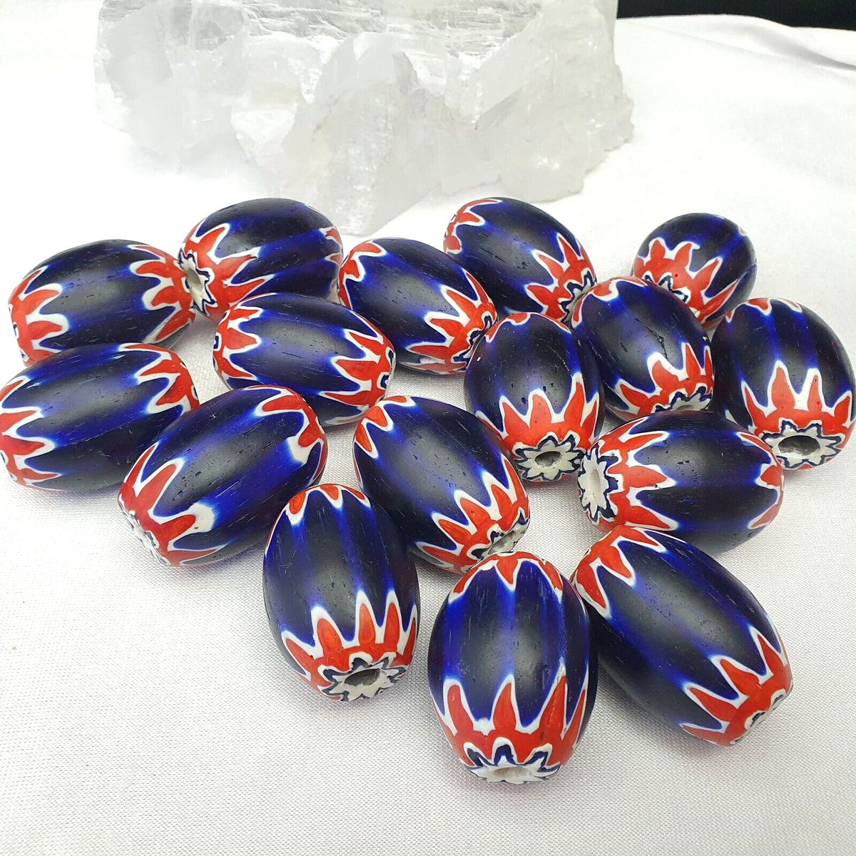 Beautiful 6 Layers Chevron Bead Blue Chevron Glass Bead 40mm X 30mm Big Bead
