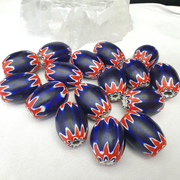 East Oasis Six Layer Blue Chevron Glass Bead, Big 40mm x 30mm Single Bead
