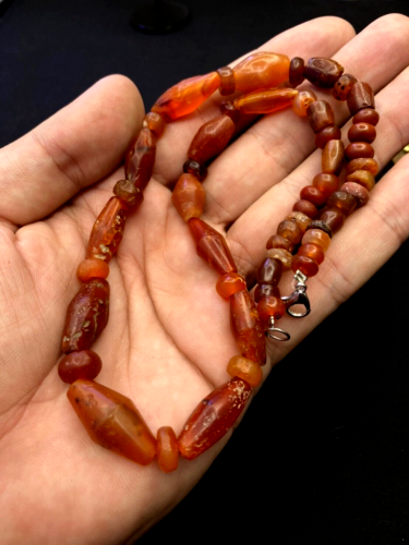 CARNELIAN African Mali Antique AGATE Beads Beaded Necklace