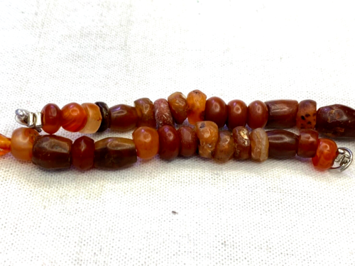 CARNELIAN African Mali Antique AGATE Beads Beaded Necklace