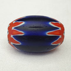 Beautiful 6 layers chevron bead Blue Chevron Glass Bead 41mm x 27mm BIG Bead