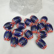 East Oasis Six Layer Blue Chevron Glass Bead, Big 40mm x 30mm Single Bead