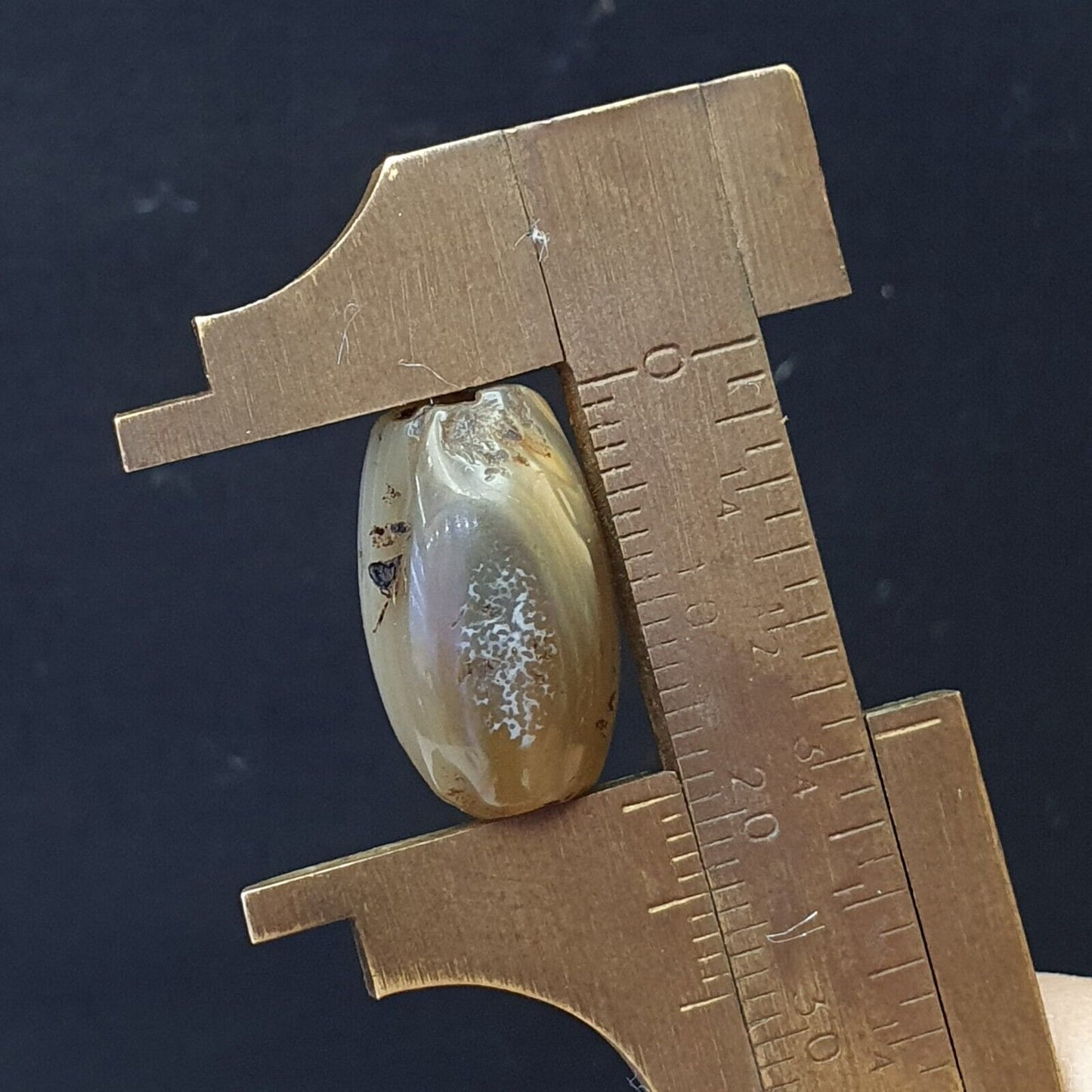 Antike Sulaimany alte Khorasan Bactrian Achat Stein einzigartige Perle 18mm