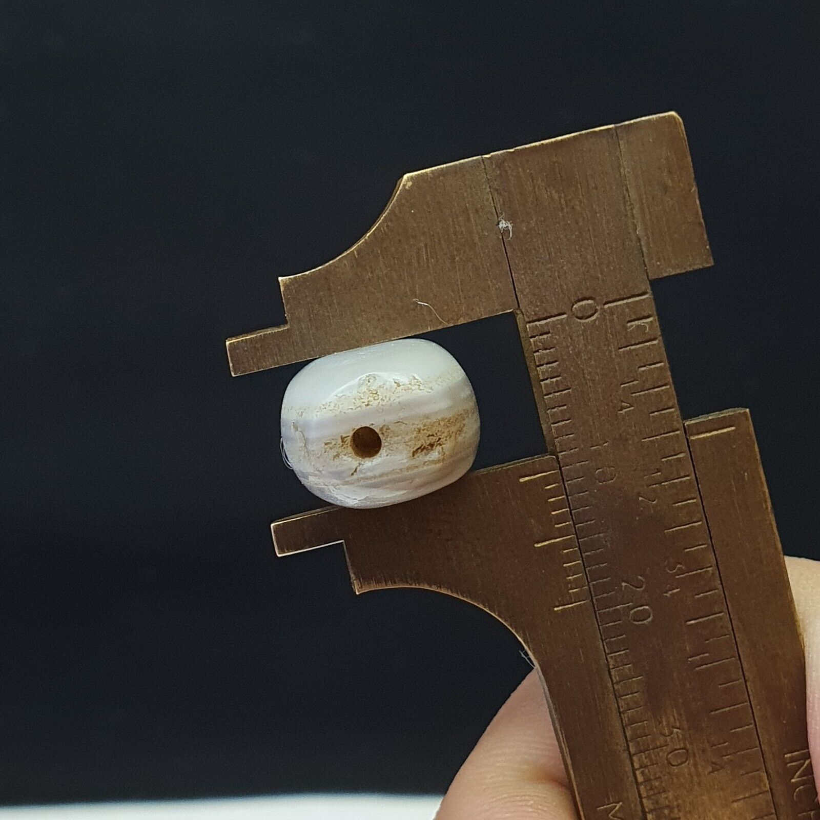 Ancient Sulaimany old Bactrian Antique agate stone Bead 26mm From Afghanistan