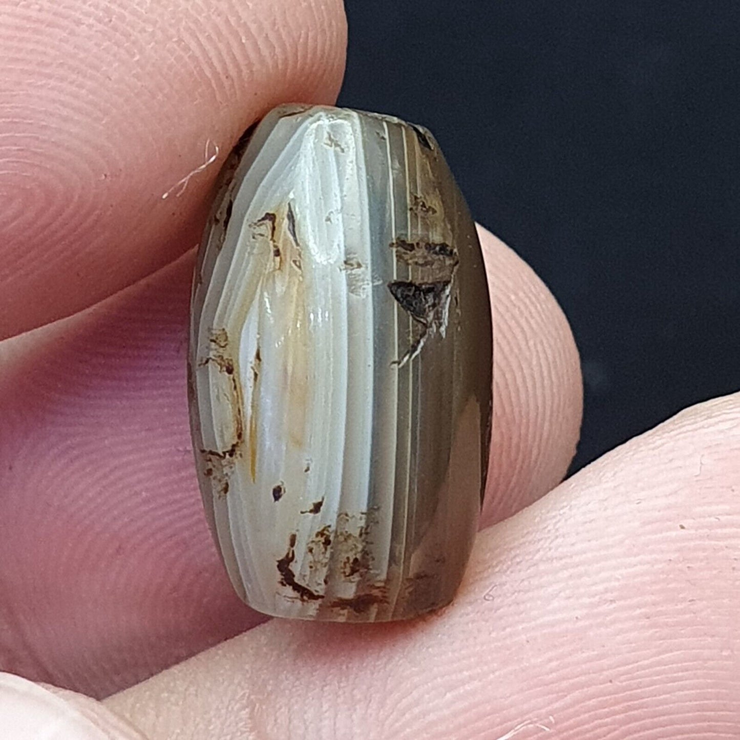 Antike Sulaimany alte Khorasan Bactrian Achat Stein einzigartige Perle 18mm