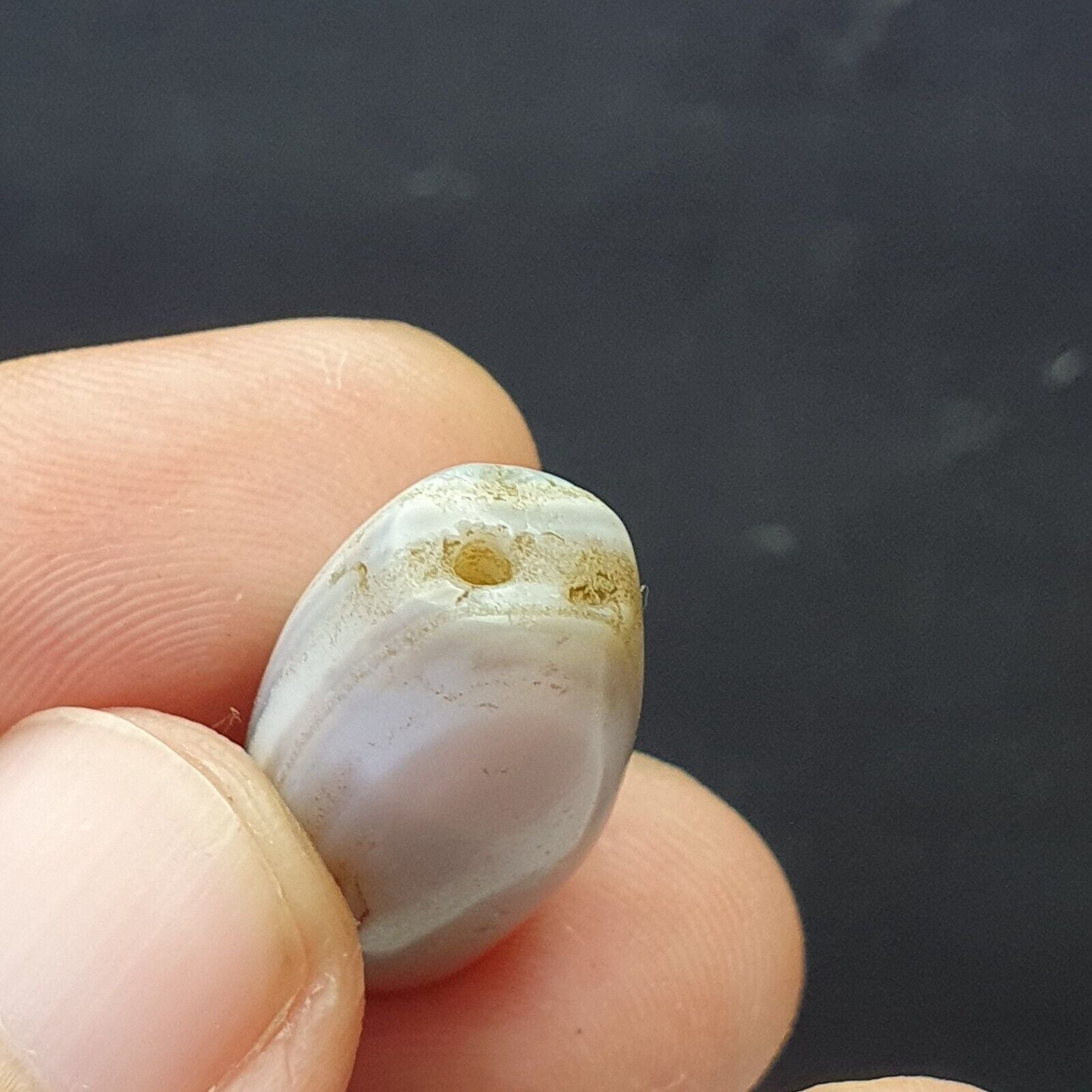 Ancient Sulaimany old Bactrian Antique agate stone Bead 26mm From Afghanistan
