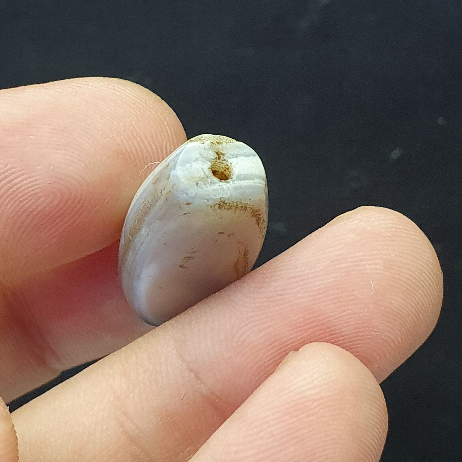 Ancient Sulaimany old Bactrian Antique agate stone Bead 26mm From Afghanistan