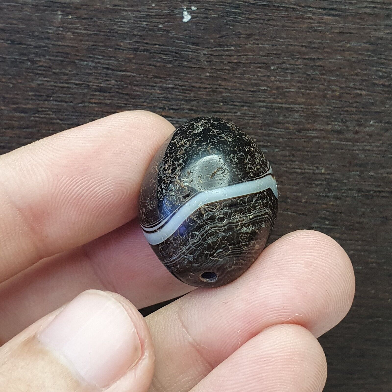 Vintage Tibetan Sulaimani Agate bead With Beautiful Stripes.