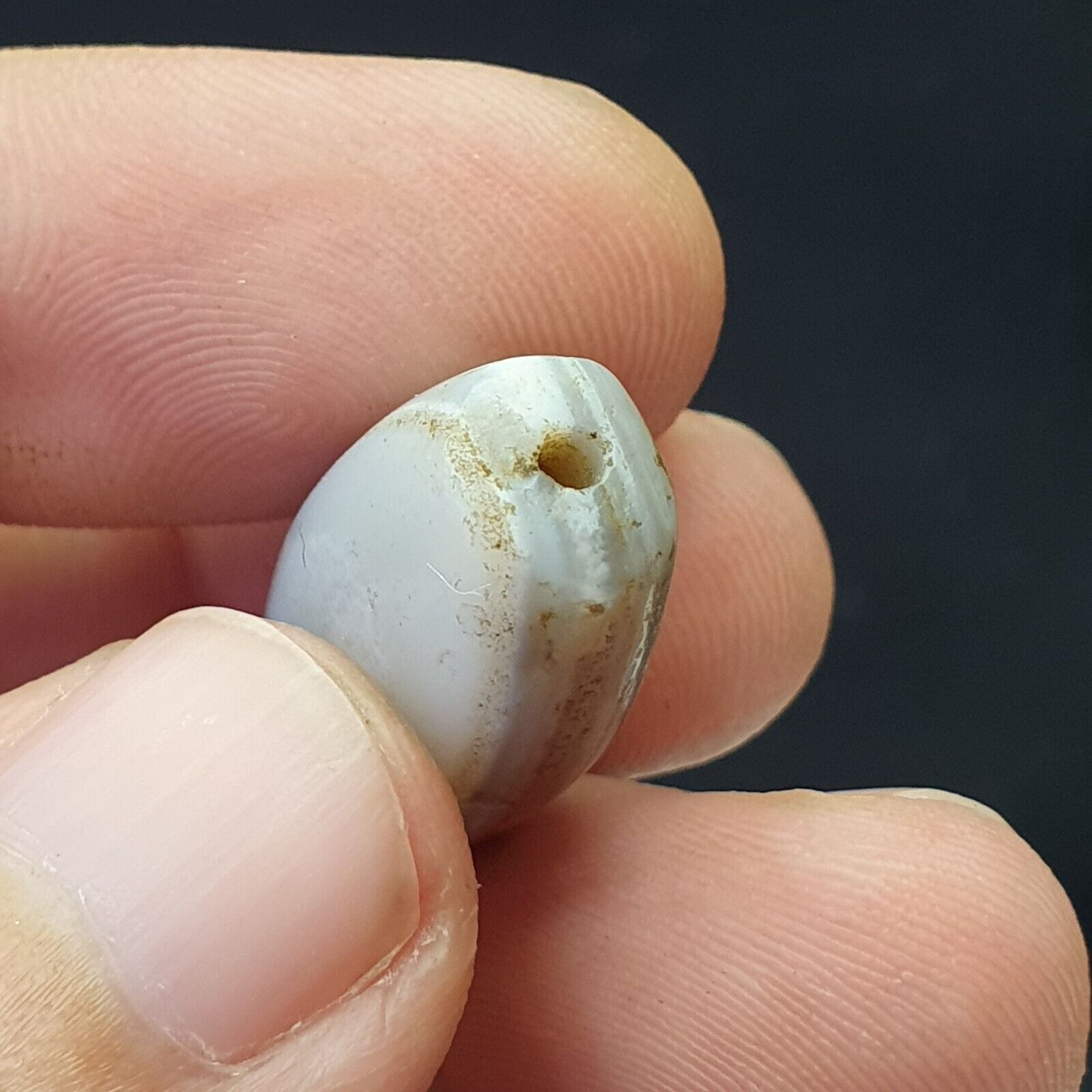 Ancient Sulaimany old Bactrian Antique agate stone Bead 26mm From Afghanistan
