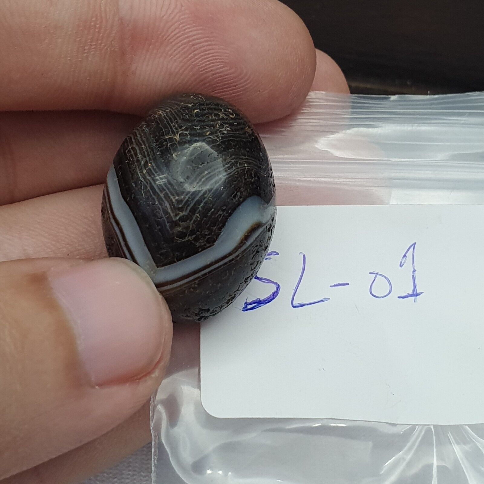 Vintage Tibetan Sulaimani Agate bead With Beautiful Stripes.