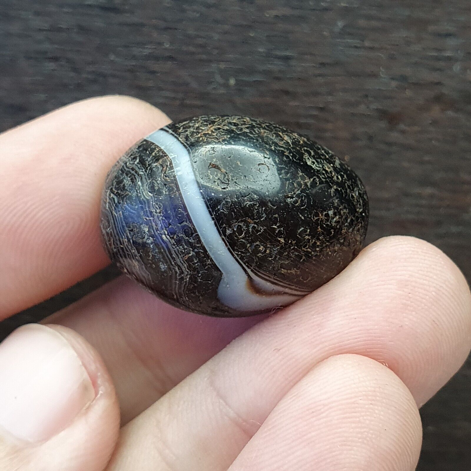 Vintage Tibetan Sulaimani Agate bead With Beautiful Stripes.