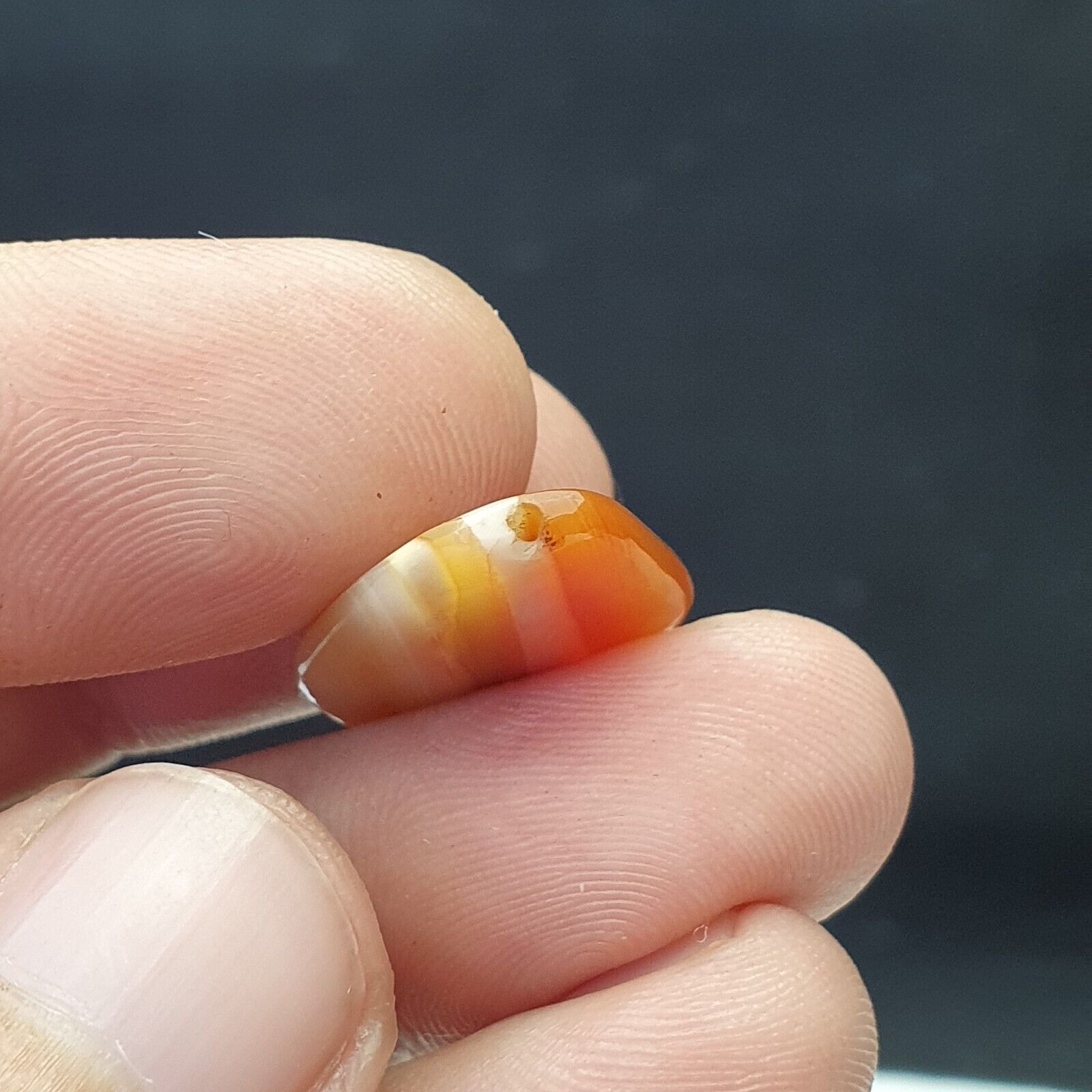 Ancient Khorasan Antique agate stone Bead Amulet 33mm From Pakistan