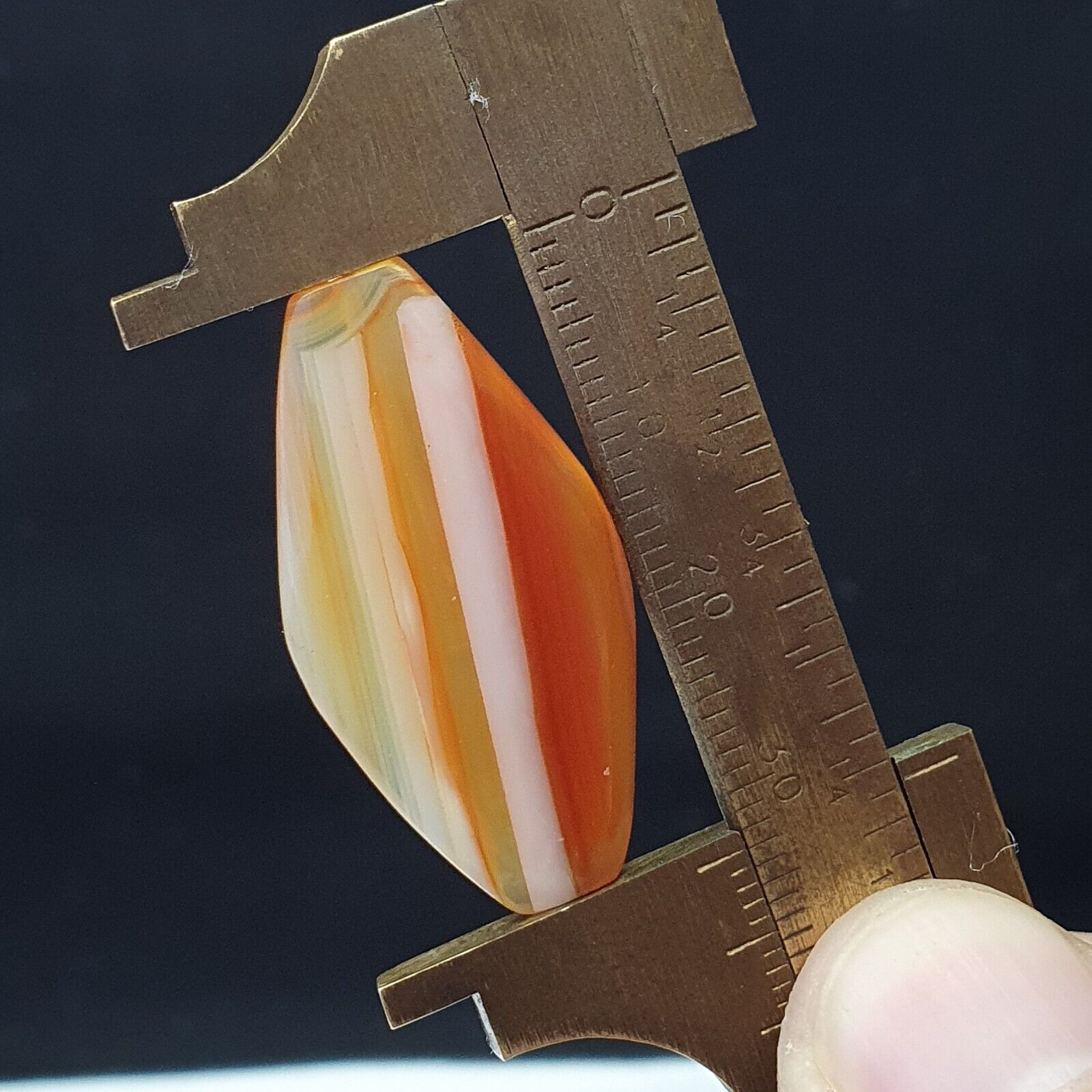 Ancient Khorasan Antique agate stone Bead Amulet 33mm From Pakistan