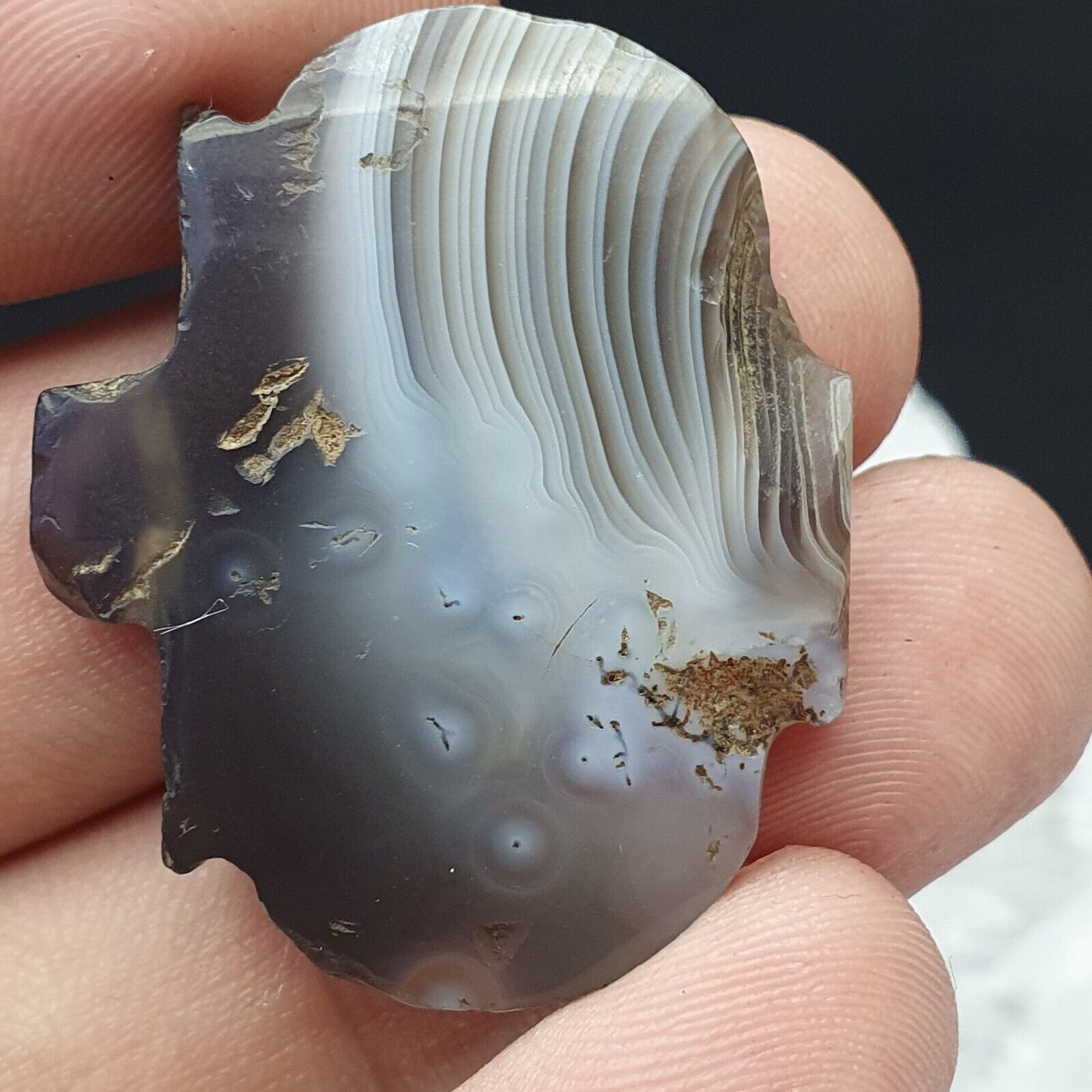 Wonderfully old Antique Himalayan Indo Tibetan Rare banded Agate Amulet Bead