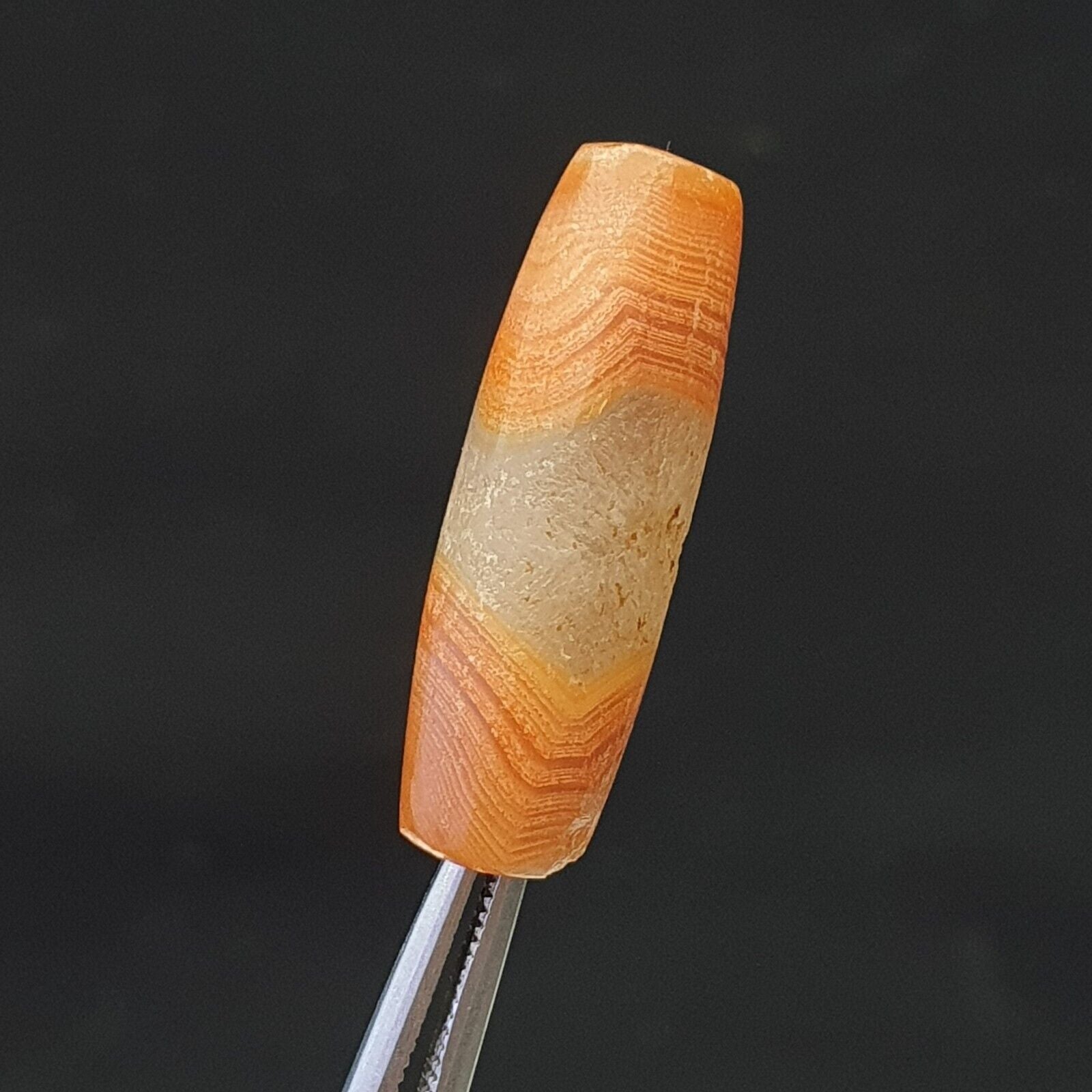 Antique crystal in Agate Old Bead Ancient Stone Central Asian Empire Era 3rd BC