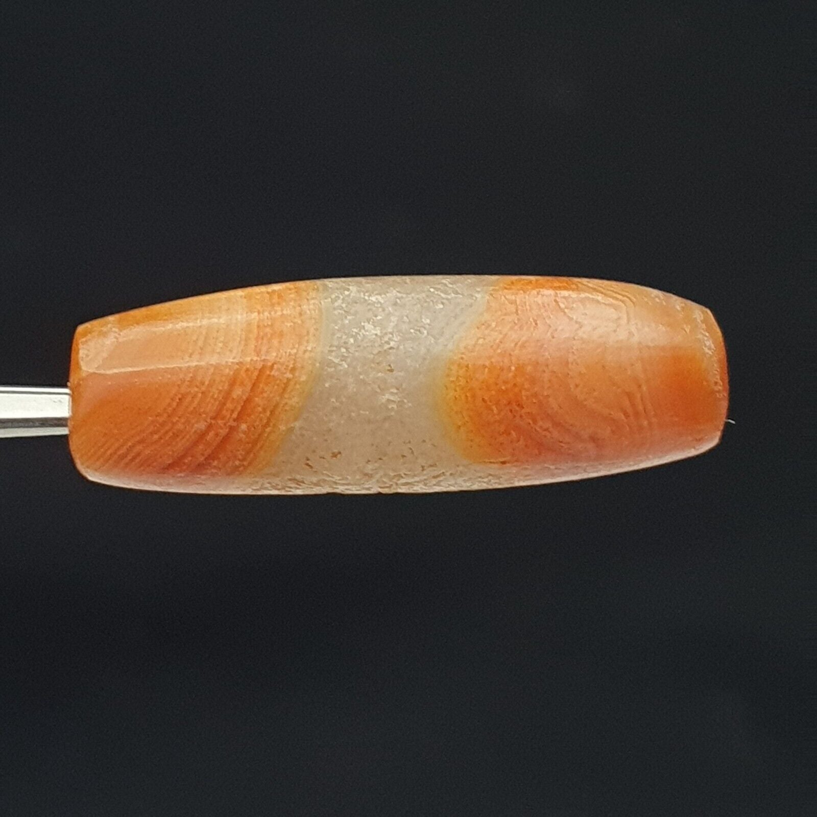 Antique crystal in Agate Old Bead Ancient Stone Central Asian Empire Era 3rd BC