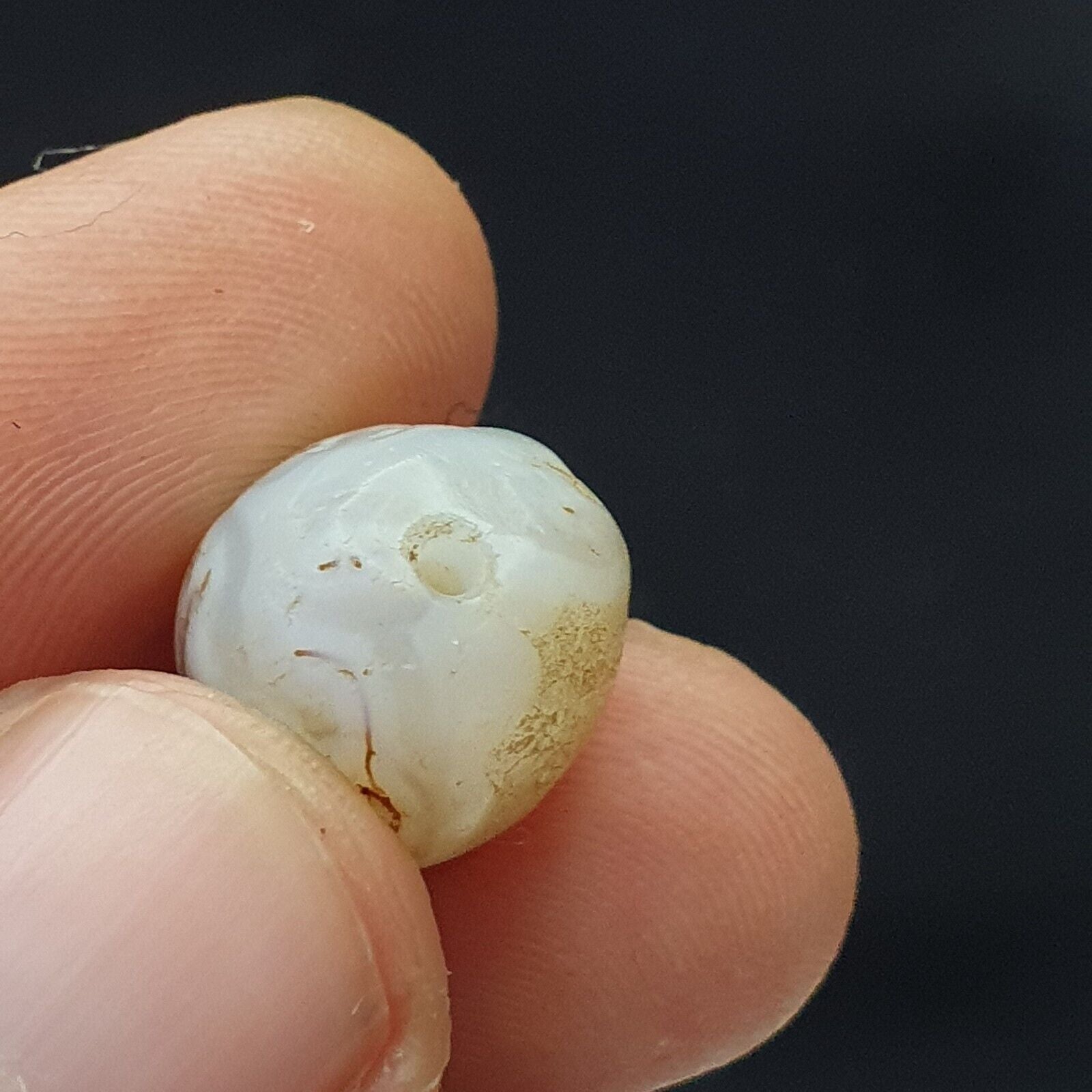 Ancient OLd Sulaimany Haqeeq Antique agate stone Bead Amulet 17mm From Pakistan