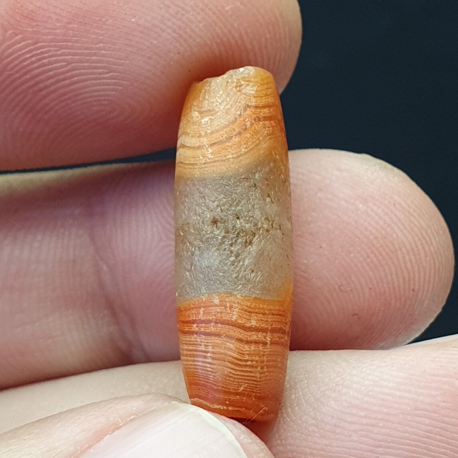 Antique crystal in Agate Old Bead Ancient Stone Central Asian Empire Era 3rd BC