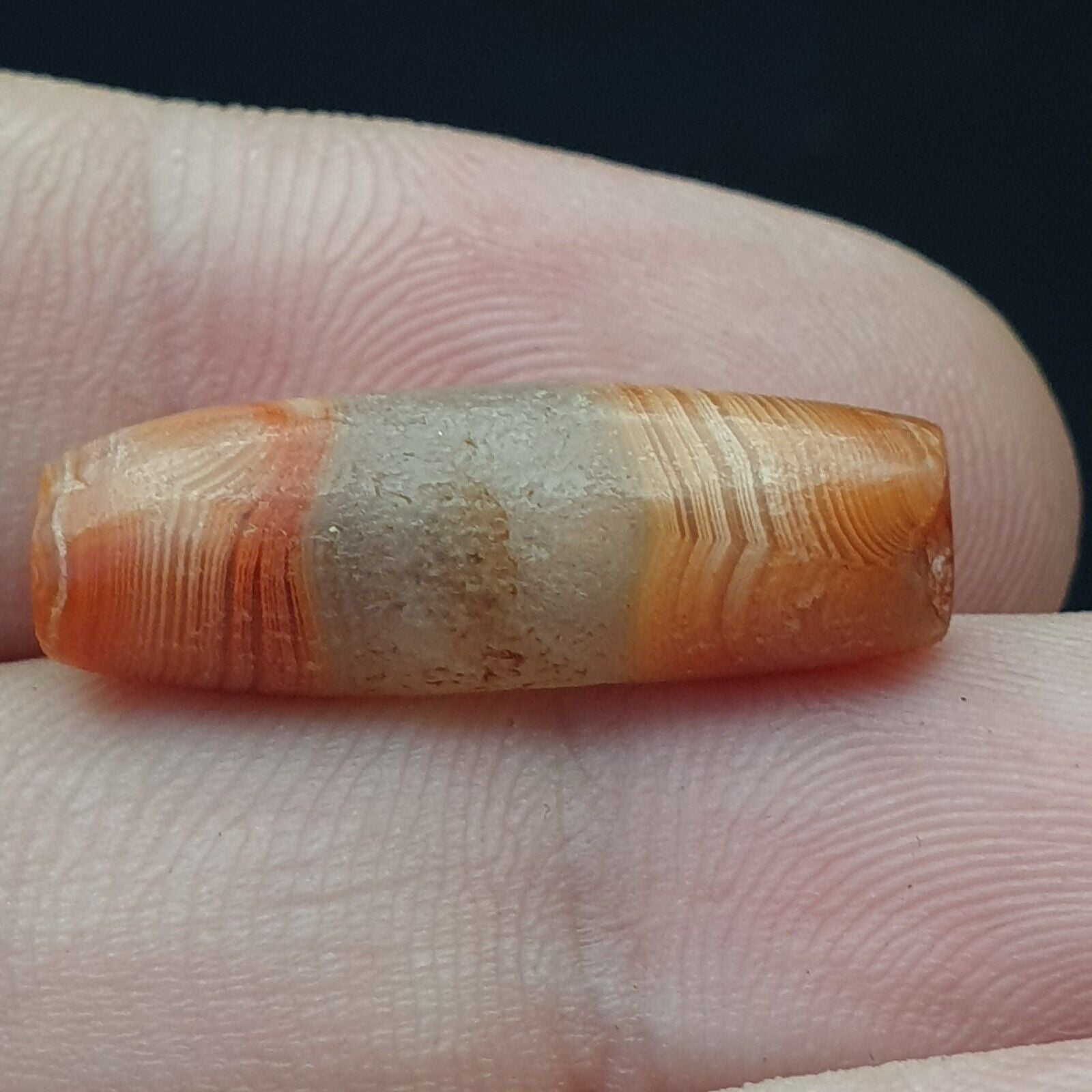 Antique crystal in Agate Old Bead Ancient Stone Central Asian Empire Era 3rd BC