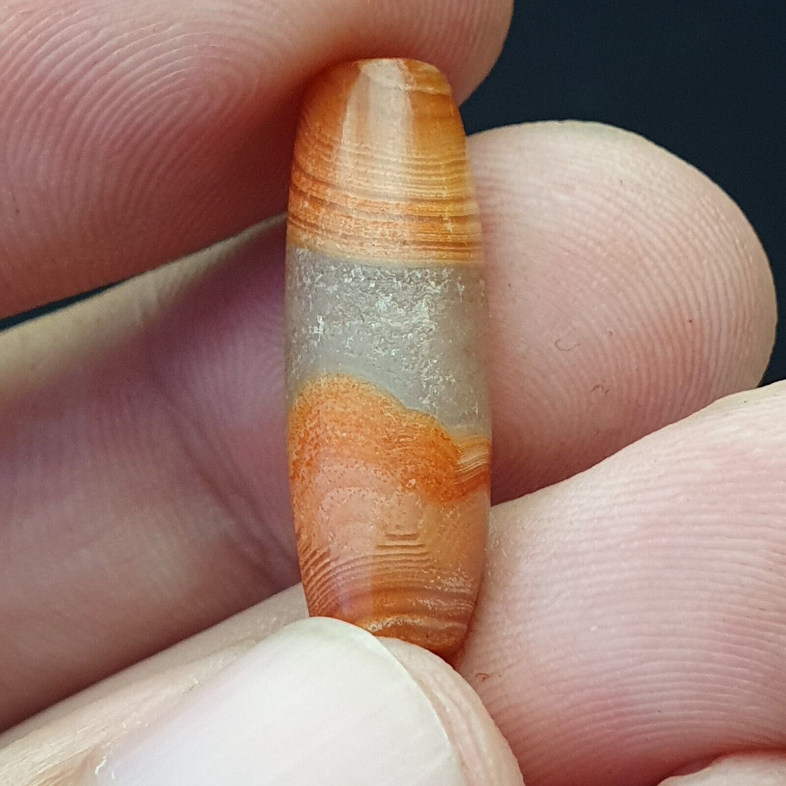 Antique crystal in Agate Old Bead Ancient Stone Central Asian Empire Era 3rd BC