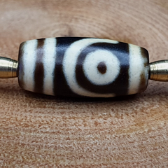 3 pcs Old Himalayan Indo Tibetan rare Patterns 2 Eyes Dzi Amulet Beads