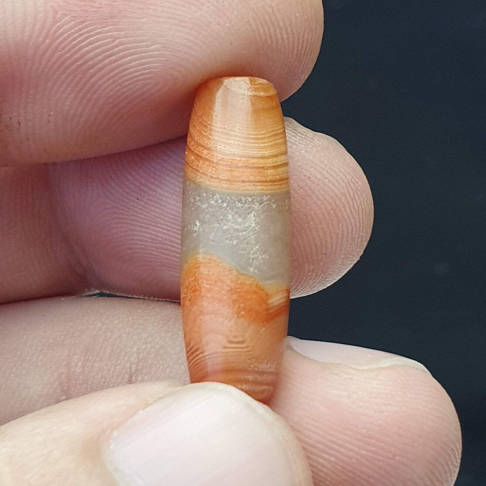 Antique crystal in Agate Old Bead Ancient Stone Central Asian Empire Era 3rd BC