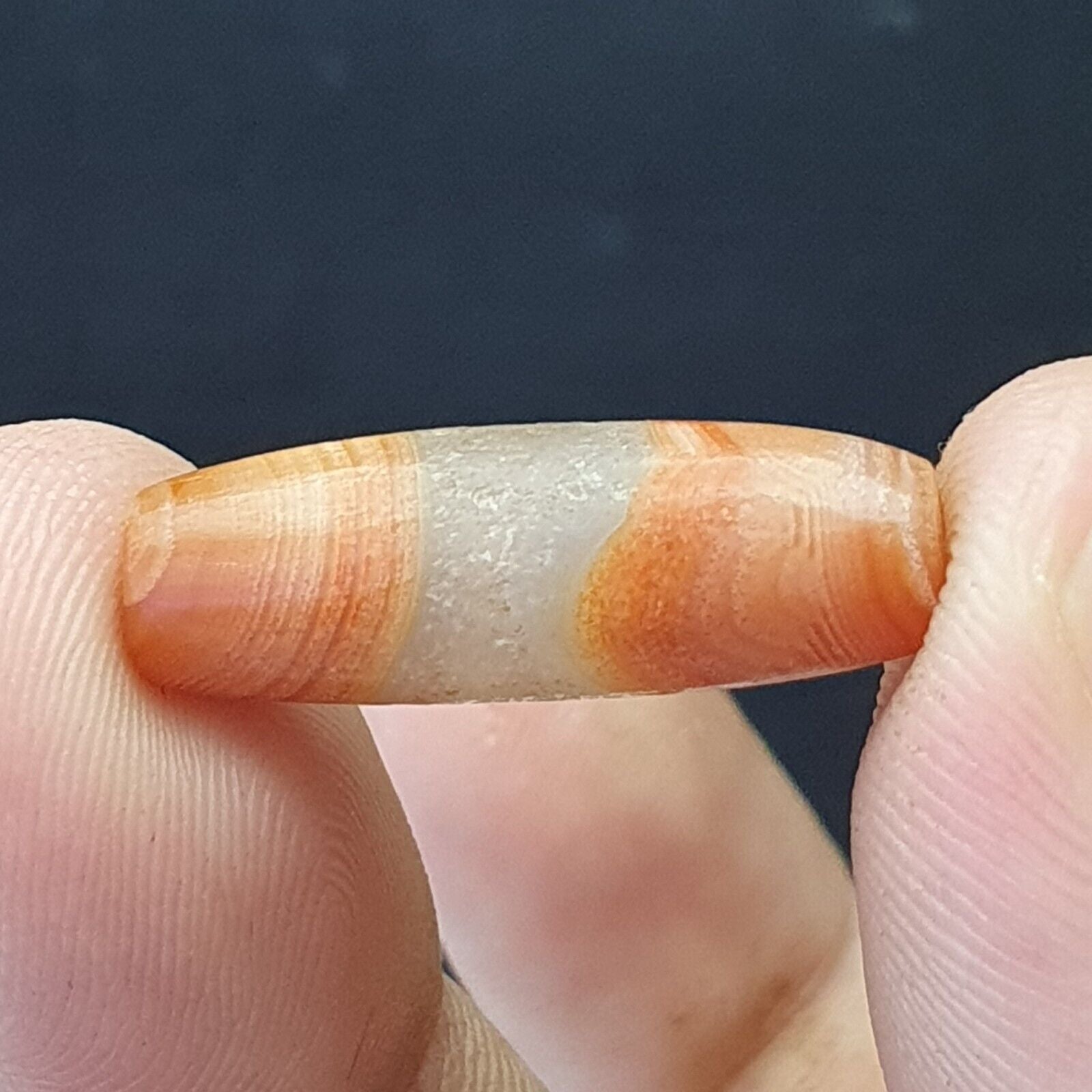 Antique crystal in Agate Old Bead Ancient Stone Central Asian Empire Era 3rd BC