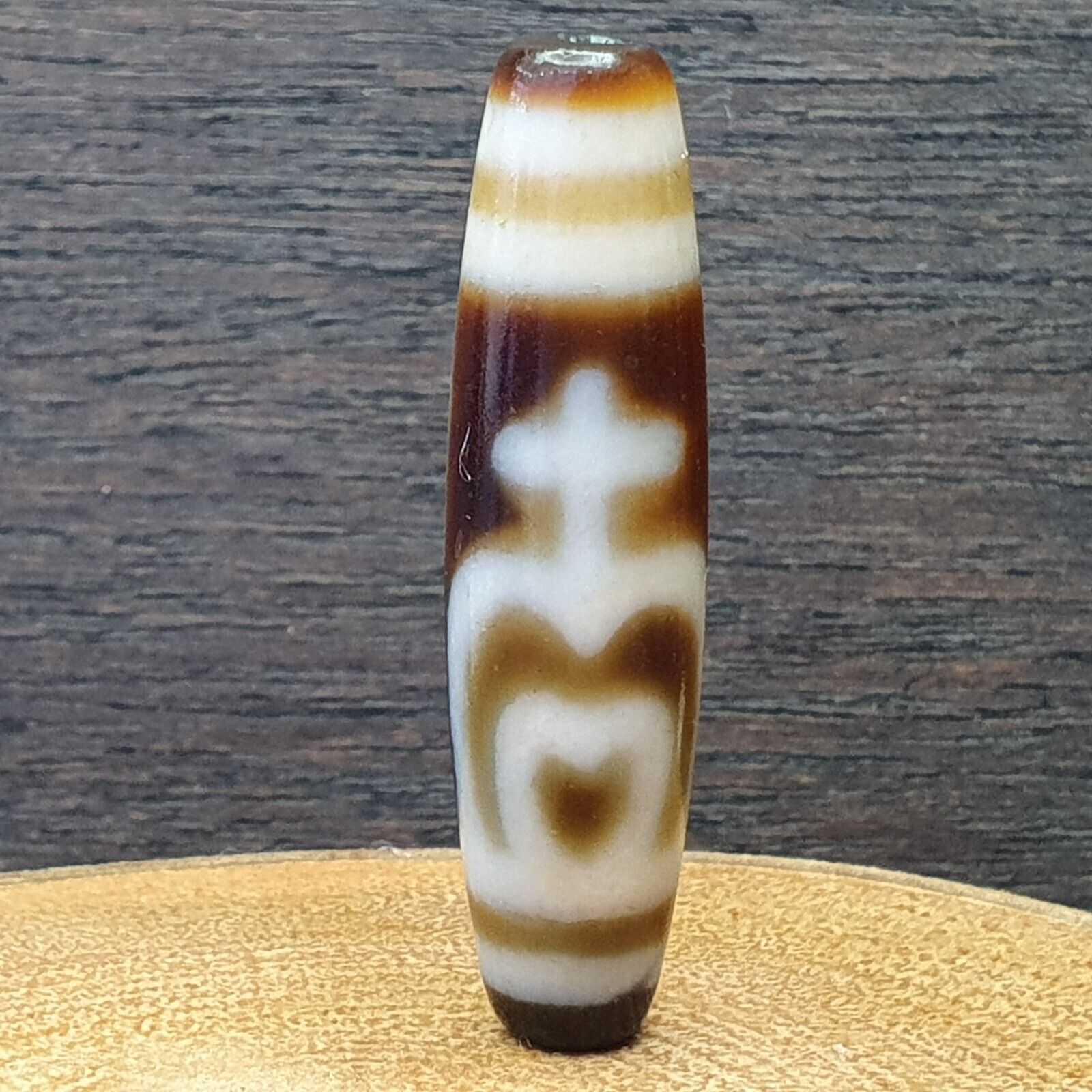 WUNDERSCHÖNES ALTES ACHAT-PERLEN-Amulett aus dem alten Indo-Tibetischen Himalaya