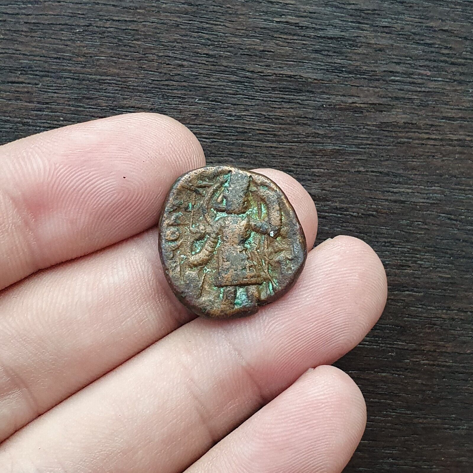 Old Ancient Antique Rare Indo Greco Greek Kushan Bronze Coin