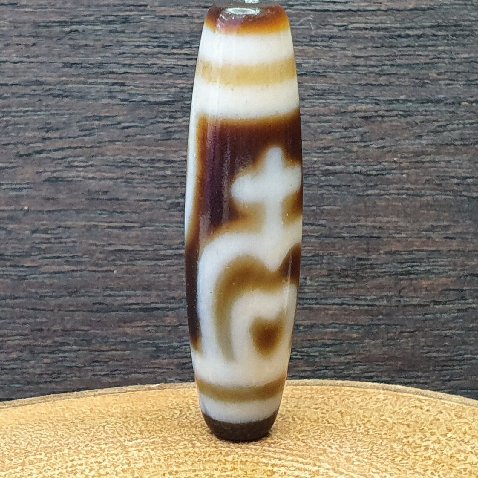 WUNDERSCHÖNES ALTES ACHAT-PERLEN-Amulett aus dem alten Indo-Tibetischen Himalaya