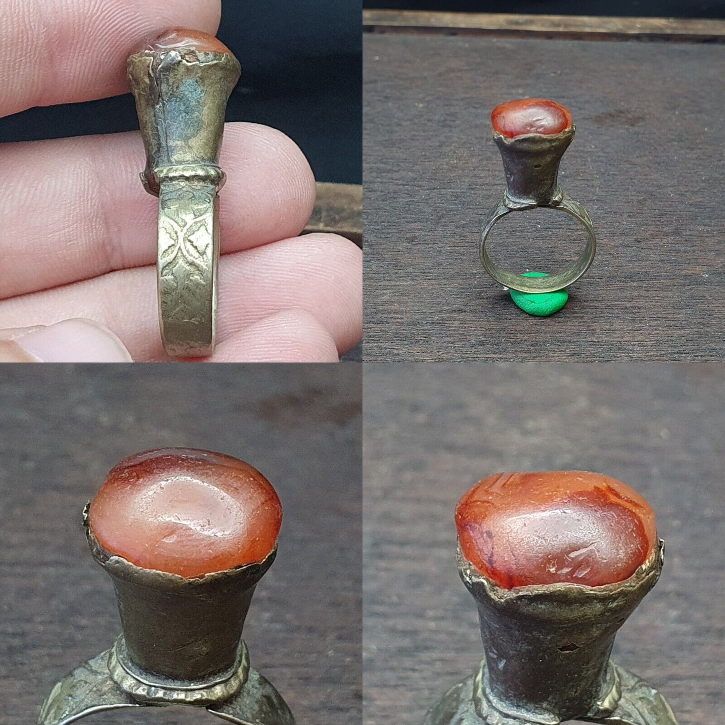 Antiker Vintage-Ring aus dem Nahen Osten mit Achat-Mittelstein aus der Ära des Türkischen Reiches