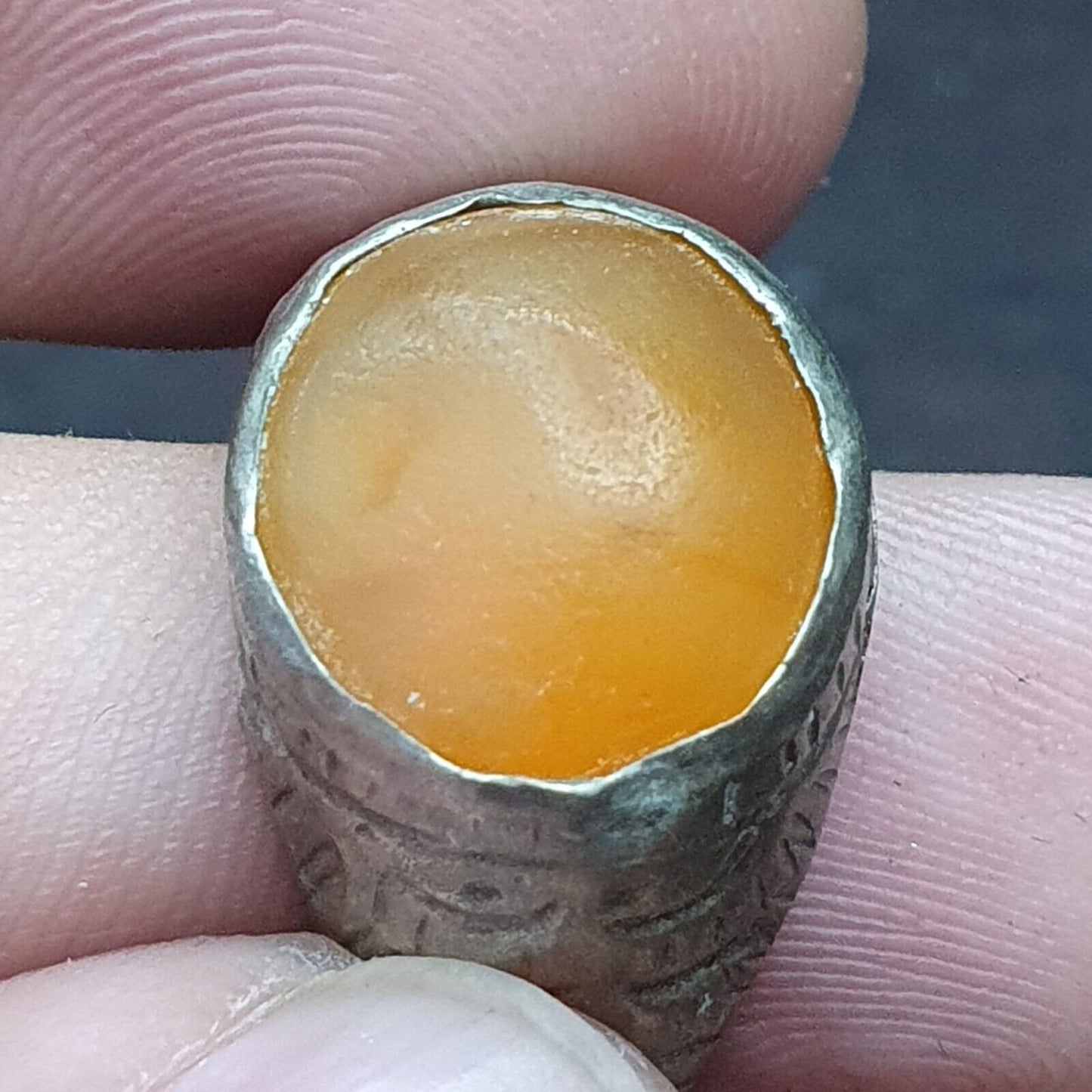 古董復古近東環與黃瑪瑙中心石