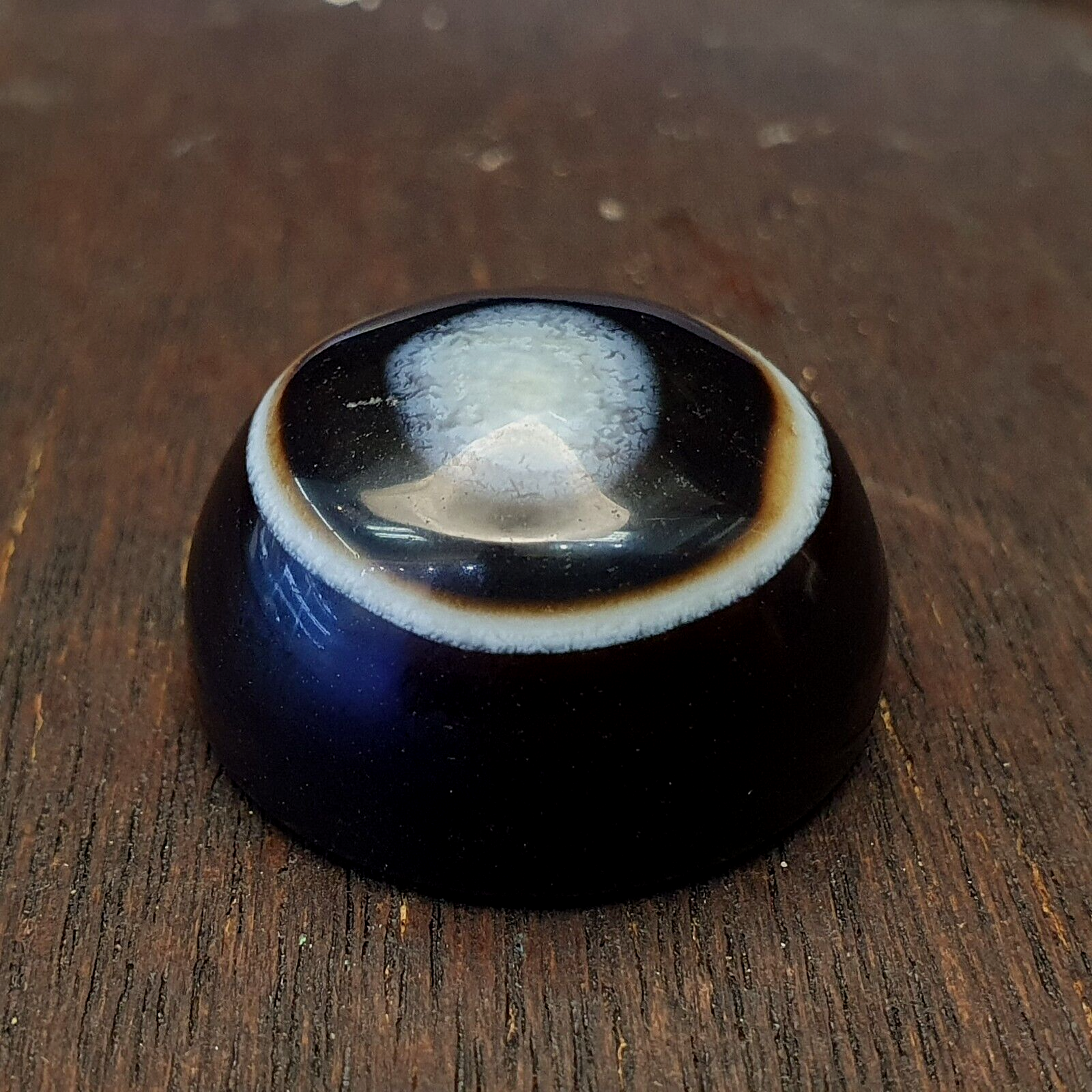23.5mm Ancient Luk Mik Goat Eye Agate Dzi Amulet Bead