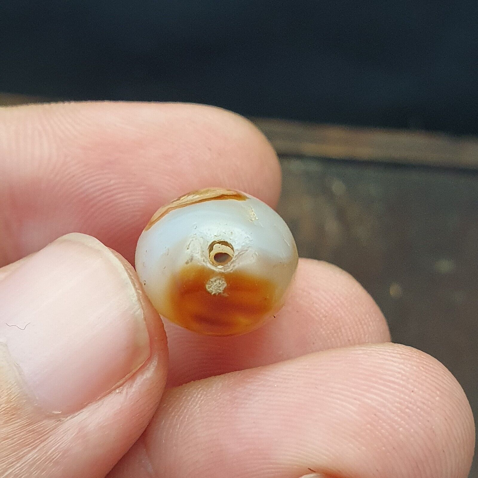 Antique Ancient Old Himalayan Sulumany Agate Bead from Afghanistan
