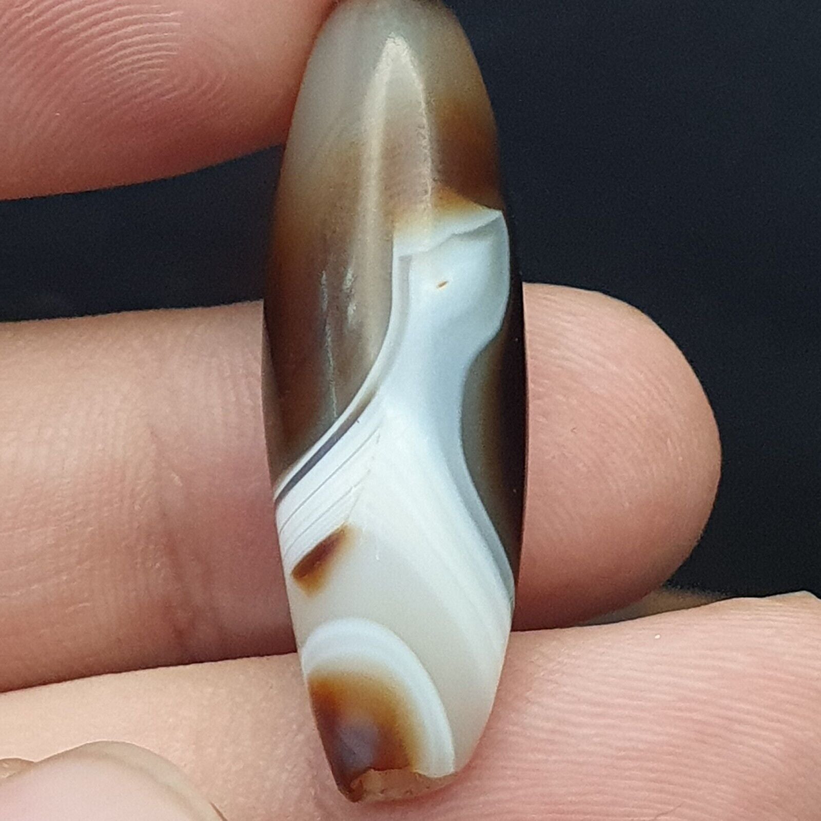 Antique Ancient Old Himalayan Indo Tibetan Sulaimani Agate Bead