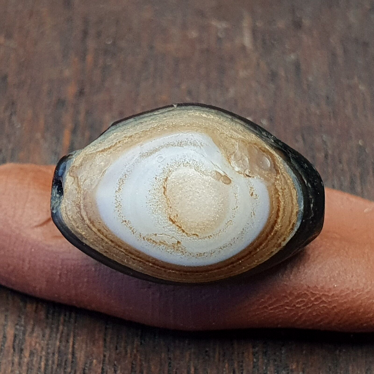 古董古老喜馬拉雅印度藏眼蘇魯瑪尼瑪瑙珠頂級稀有珠