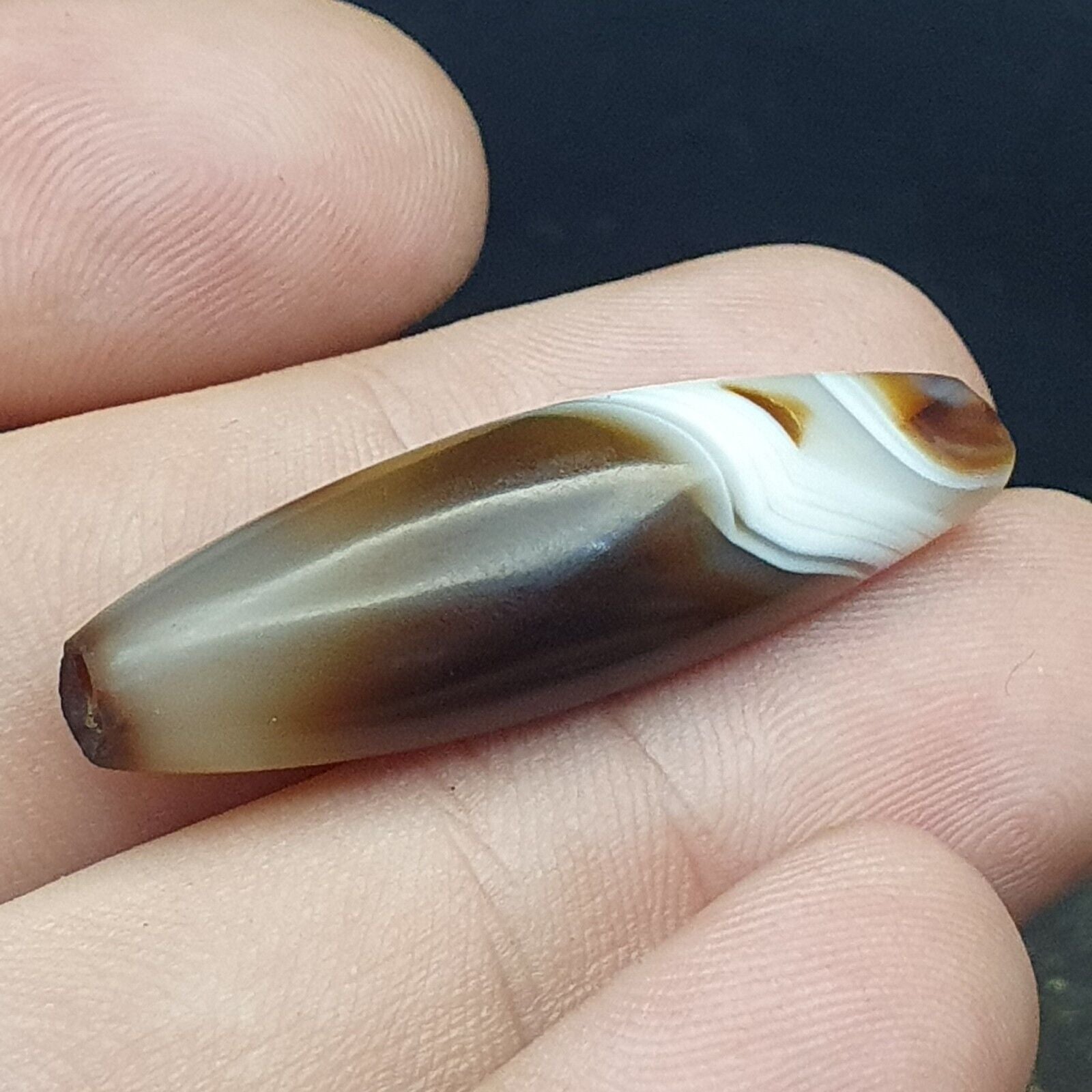 Antique Ancient Old Himalayan Indo Tibetan Sulaimani Agate Bead