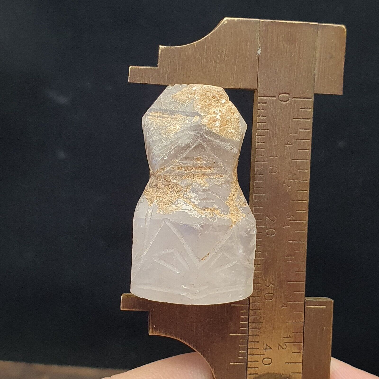 Antique ancient Sassanian Seal, Crystal Intaglio Stamp