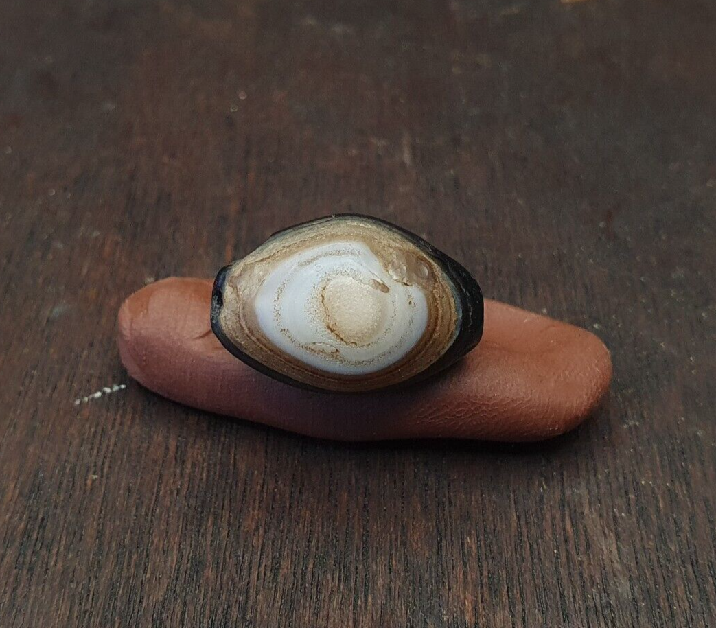 古董古老喜馬拉雅印度藏眼蘇魯瑪尼瑪瑙珠頂級稀有珠