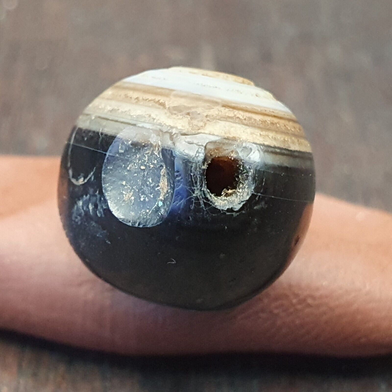 Antique Ancient Old Himalayan Indo Tibetan Eye Sulumani Agate Bead Top Rare Bead