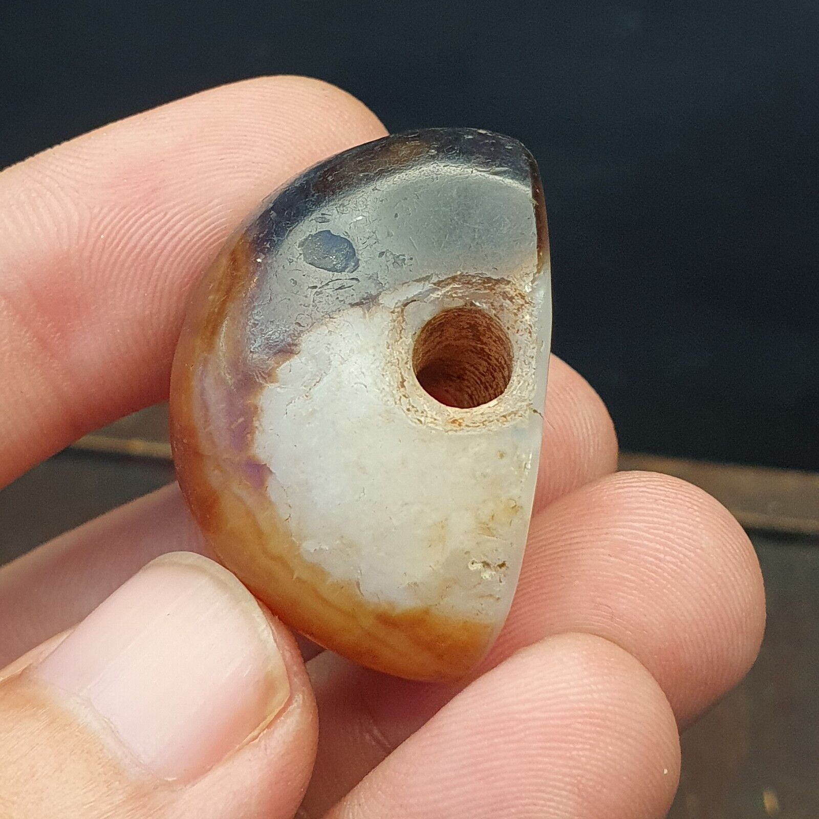 Antique Ancient Old Himalayan Indo Tibetan AGATE Bead