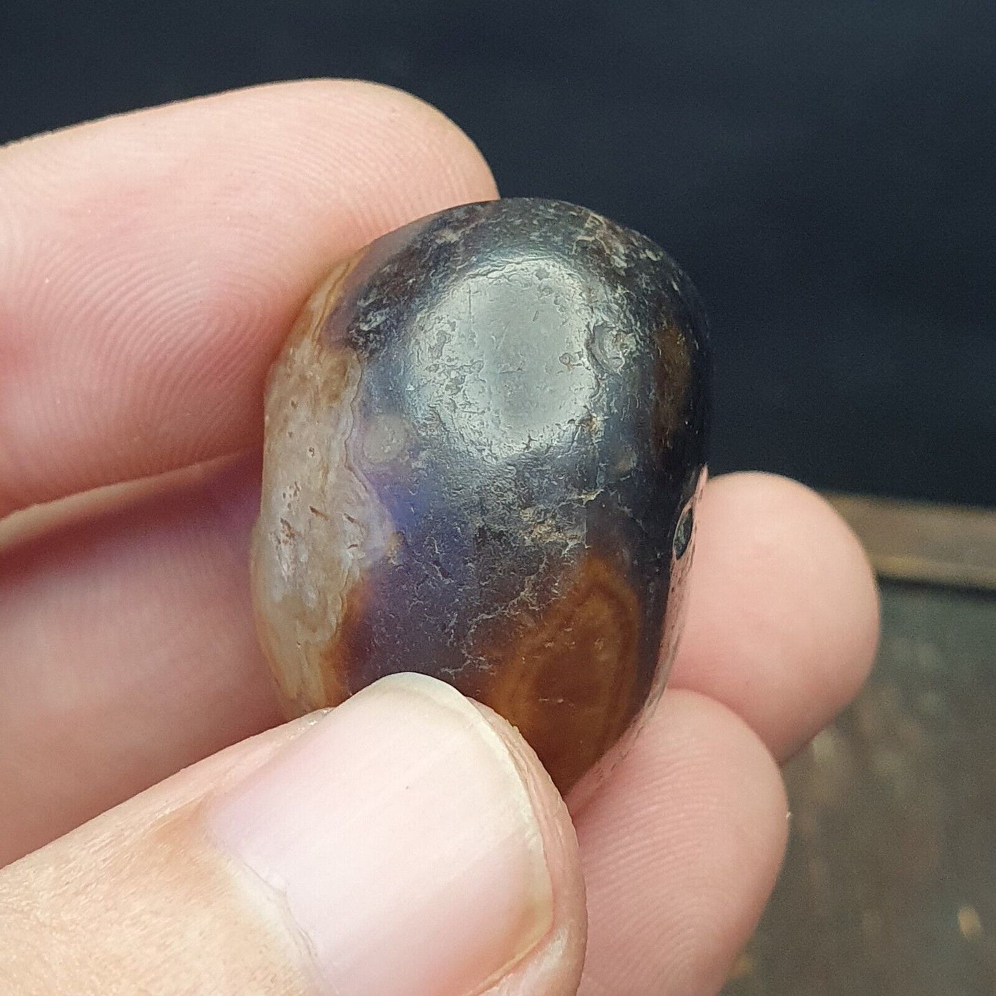 Antike alte alte Himalaya-Indo-Tibetische ACHAT-Perle