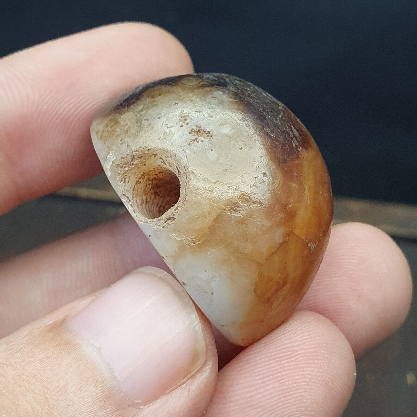 Antique Ancient Old Himalayan Indo Tibetan AGATE Bead