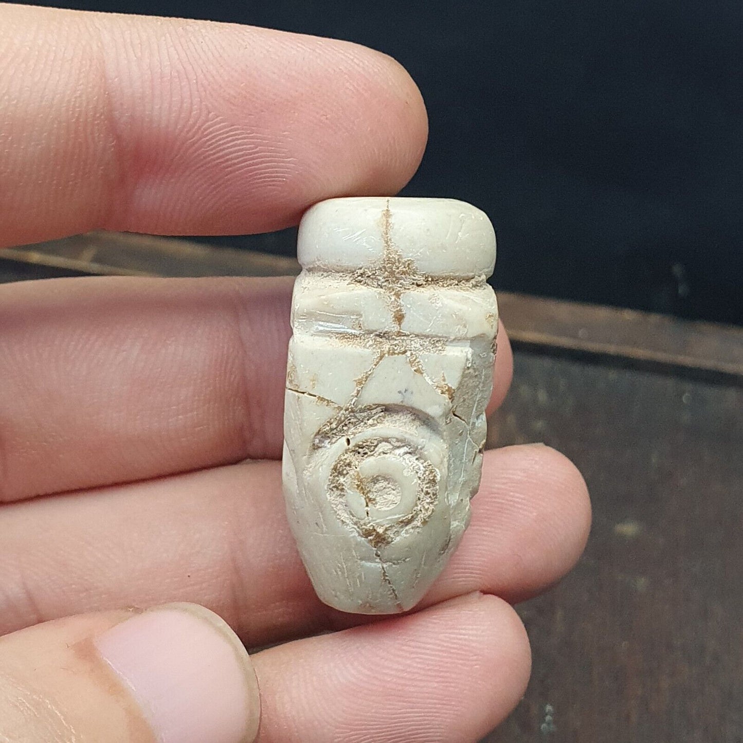 Antike alte alte Himalaya-Indo-Tibetische ACHAT-Perle