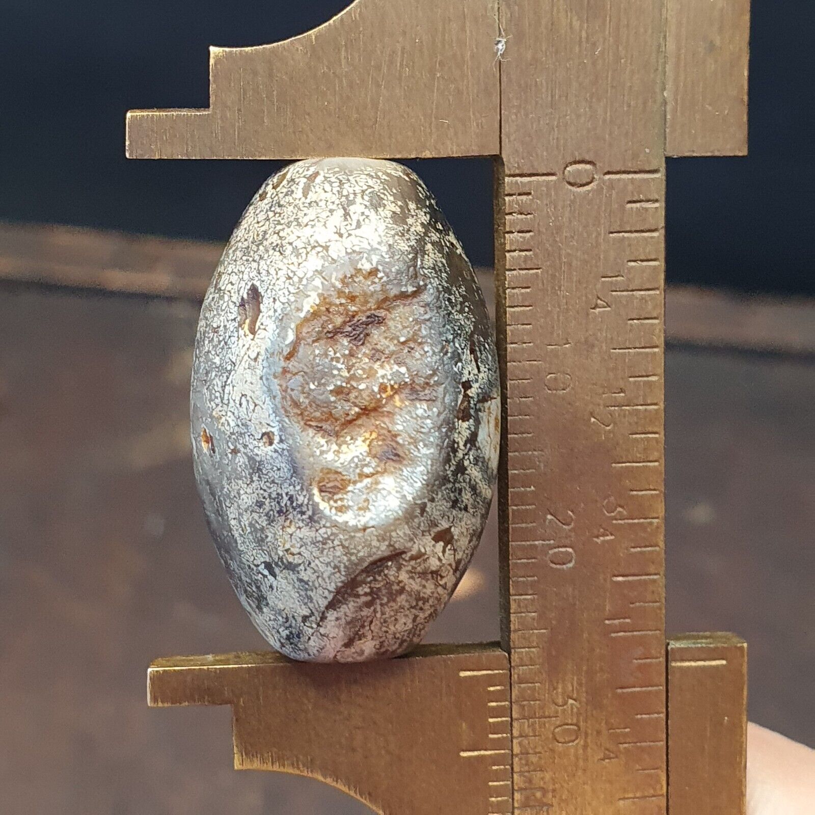Authentische antike antike alte Himalaya-Siegel-Sulumani-Achat-Perle, sehr seltene Perle