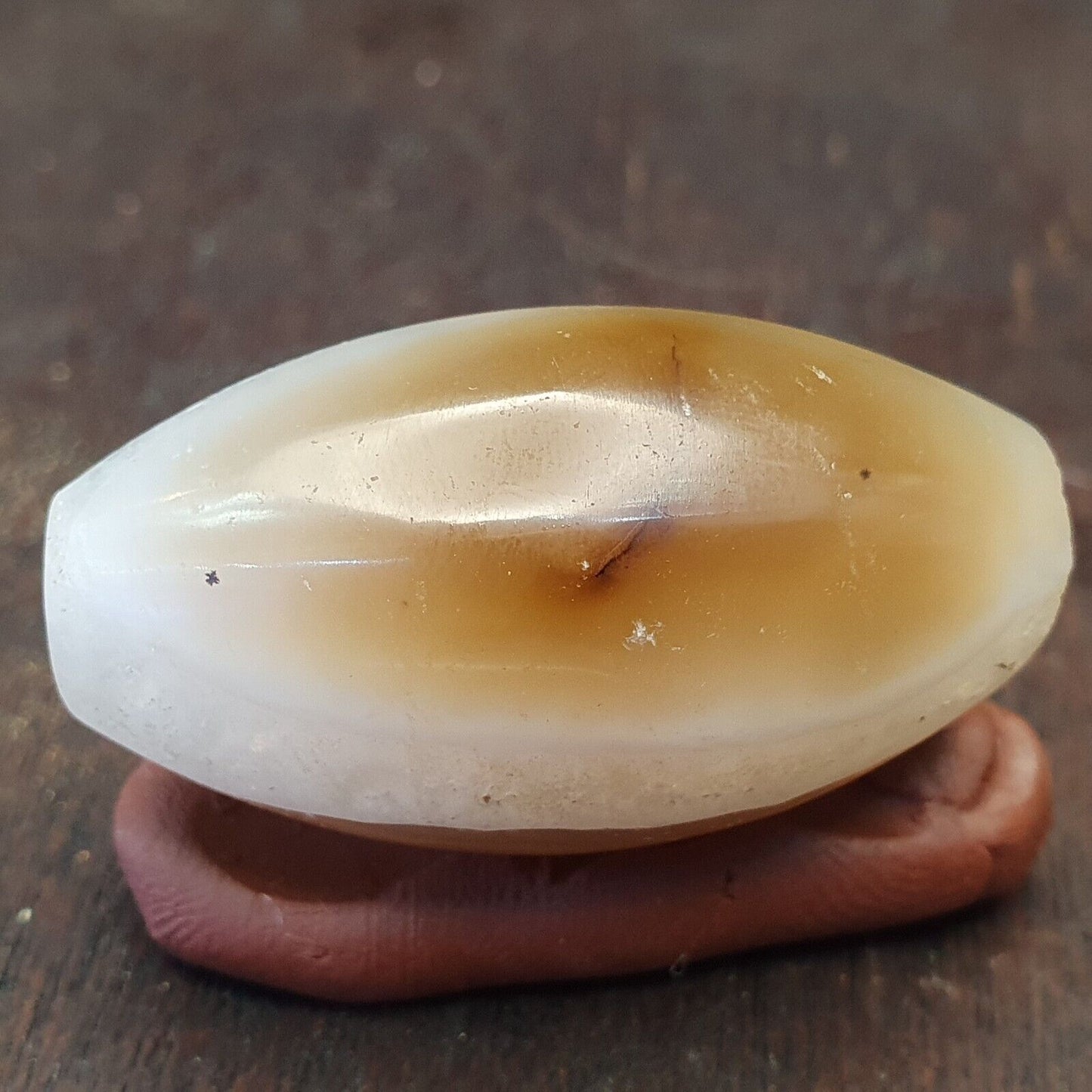 Uralte Achatperle, kristallisierter Himalaya-Achat, große Perle, 42 mm