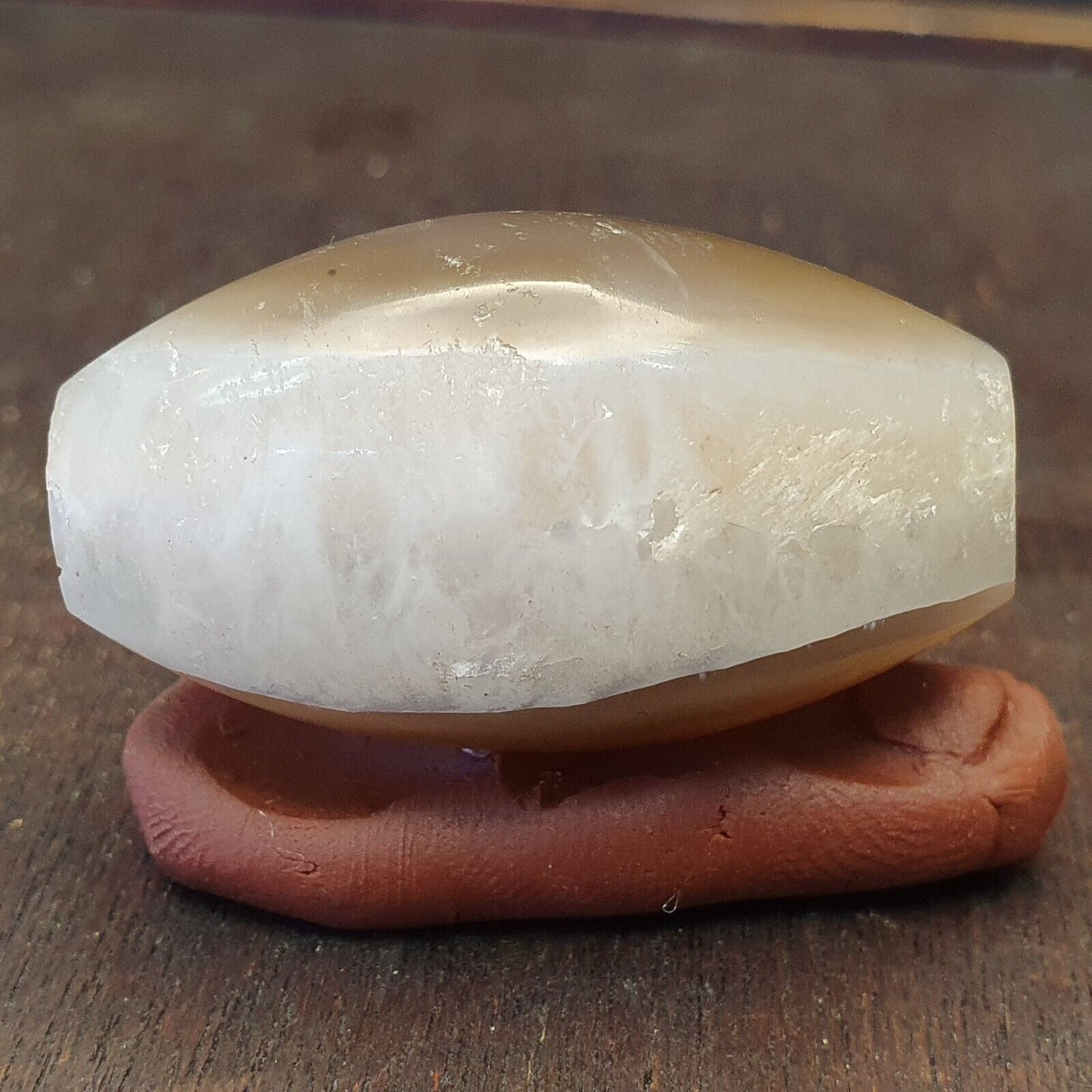Uralte Achatperle, kristallisierter Himalaya-Achat, große Perle, 42 mm