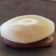East Oasis Ancient Himalayan Crystalized Agate Big Bead 42mm, Brown Cylinder